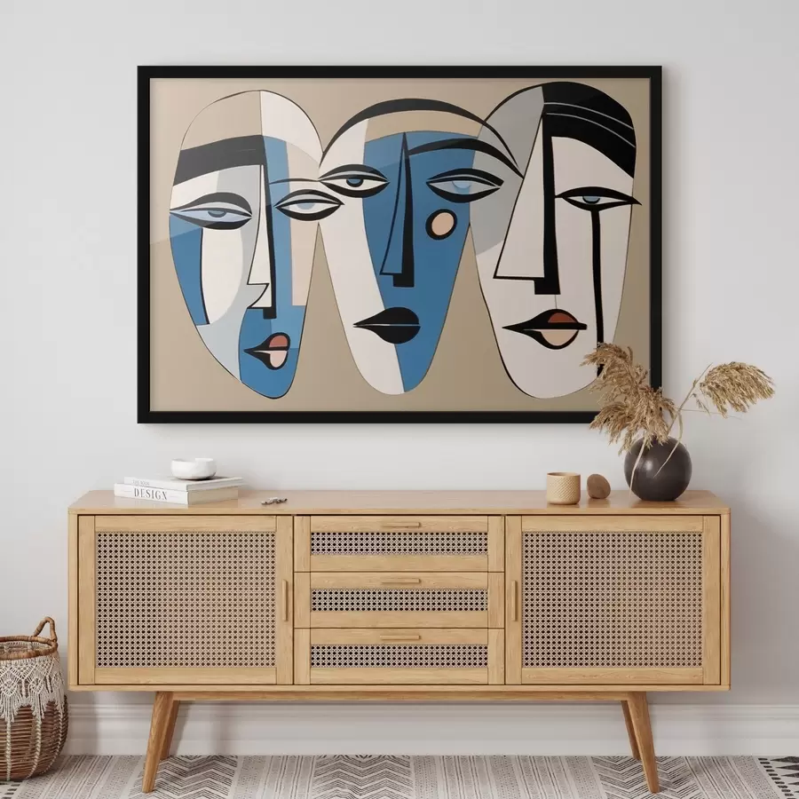 Fotobehang Abstract portret van een kat in geometrische stijl f43526