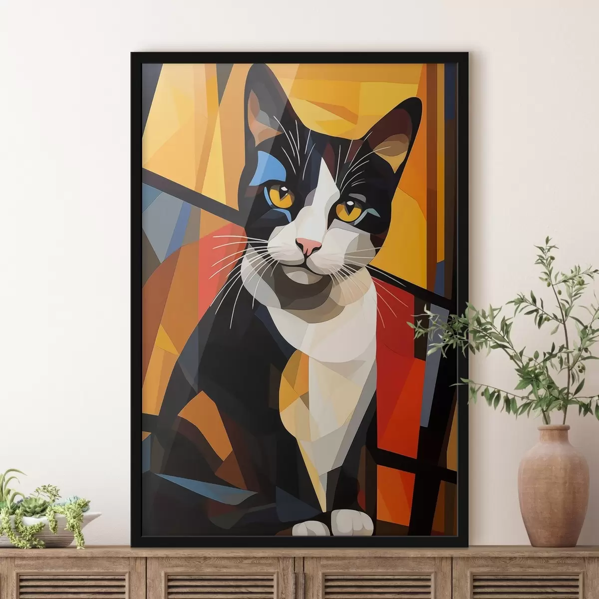 Poster Geometrische gezichten f43528