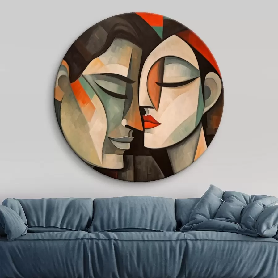  Peintures Portrait abstrait d'une femme aux couleurs chaudes r43524