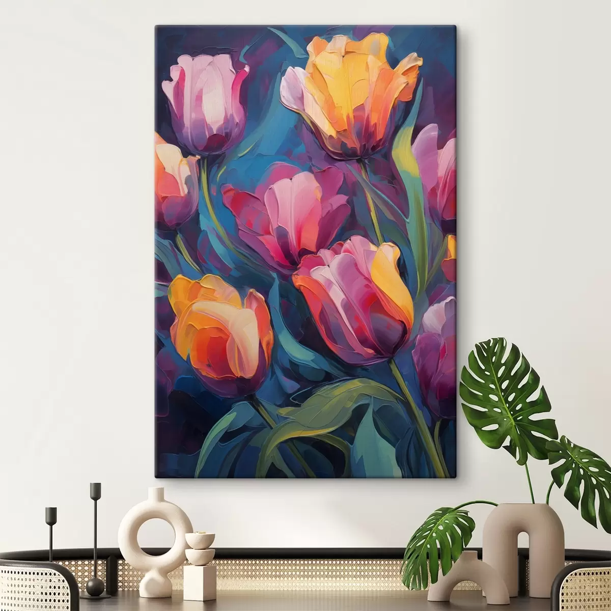  Schilderijen Tulpen in verschillende kleuren s43551