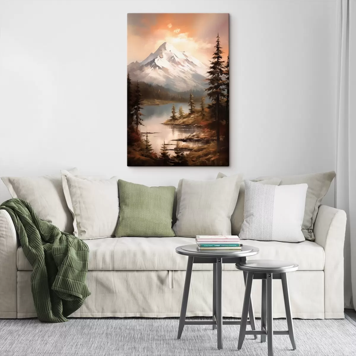  Schilderijen Natuuruitzicht op de bergen, rivier s43543