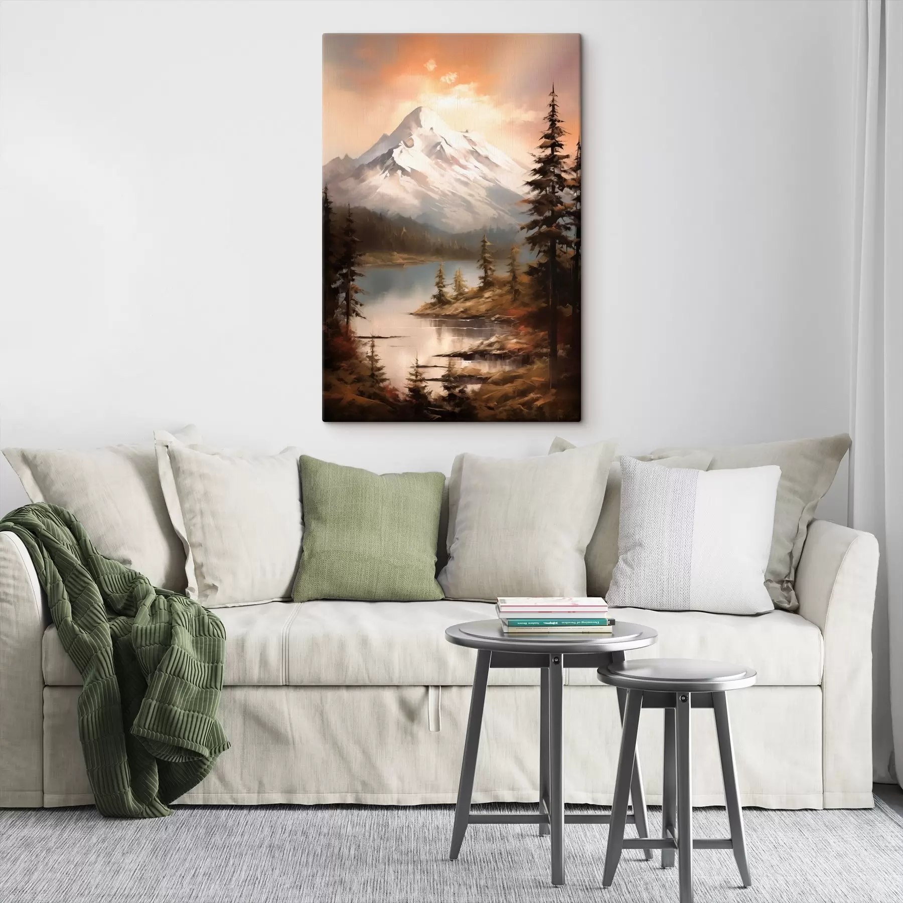  Schilderijen Natuuruitzicht op de bergen, rivier s43543