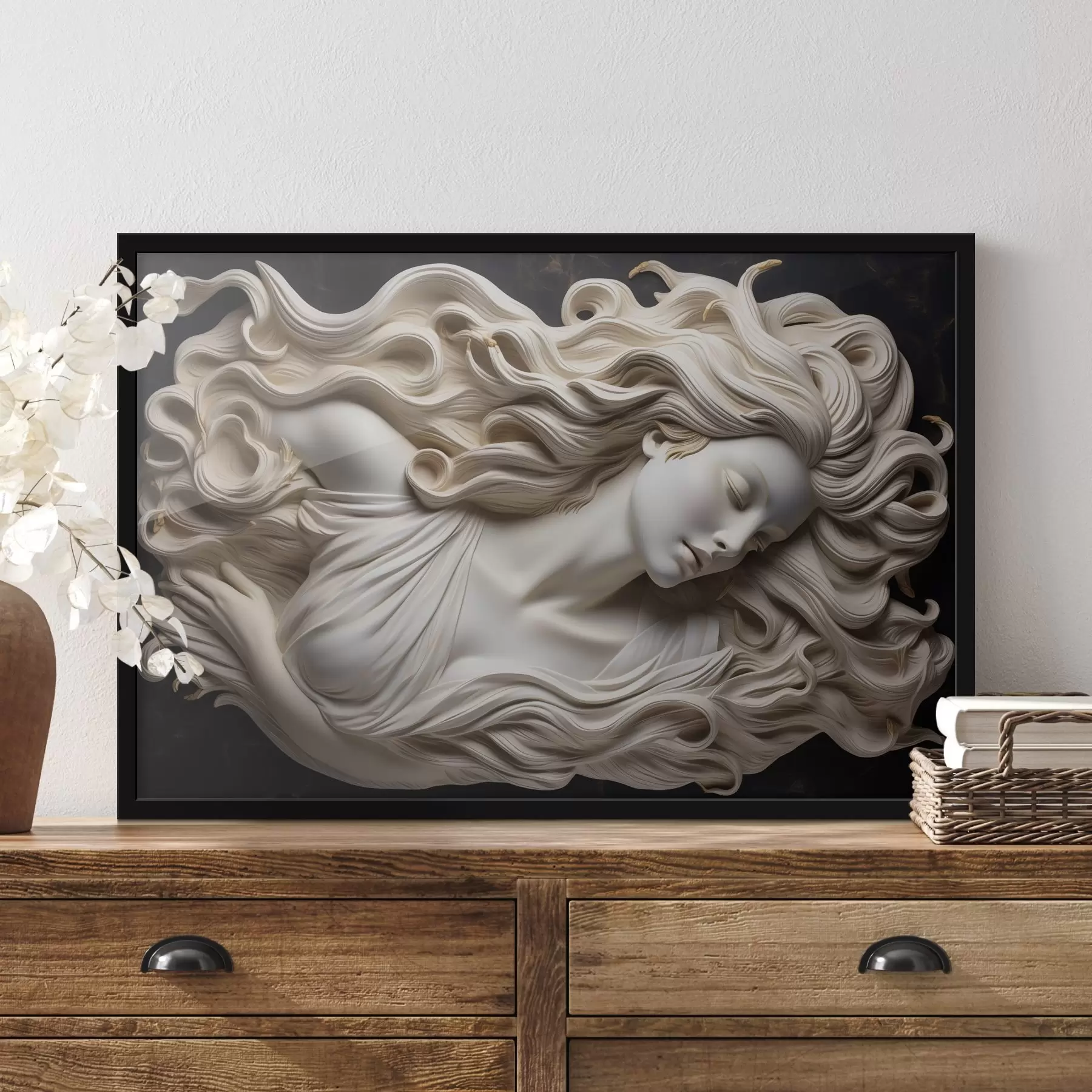  Schilderijen Gesimuleerd bas-reliëf van een vrouw f43546