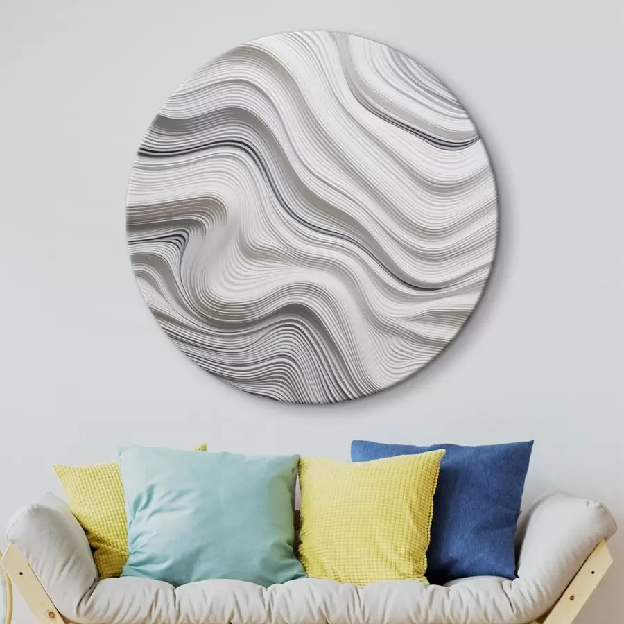  Schilderijen Golven met structuur in monochroom r43554