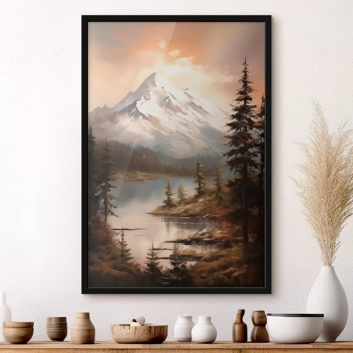 Affiche Vue de la nature, des montagnes, de la rivière f43543