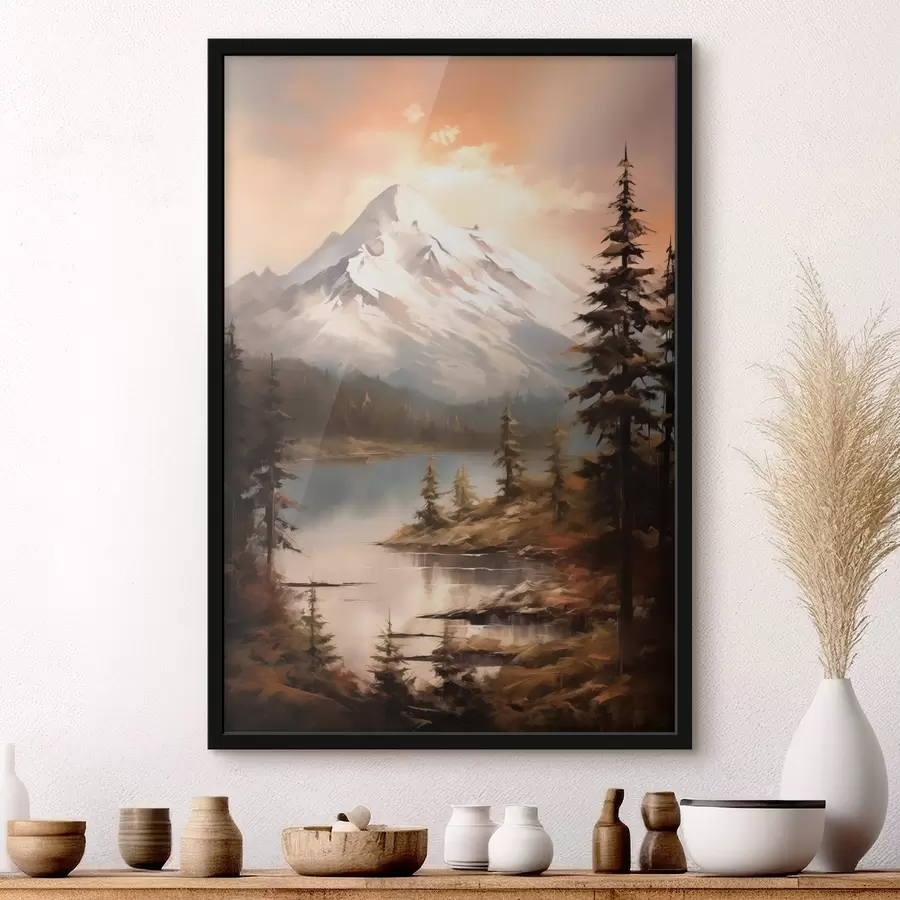 Fotobehang Natuuruitzicht op de bergen, rivier f43543