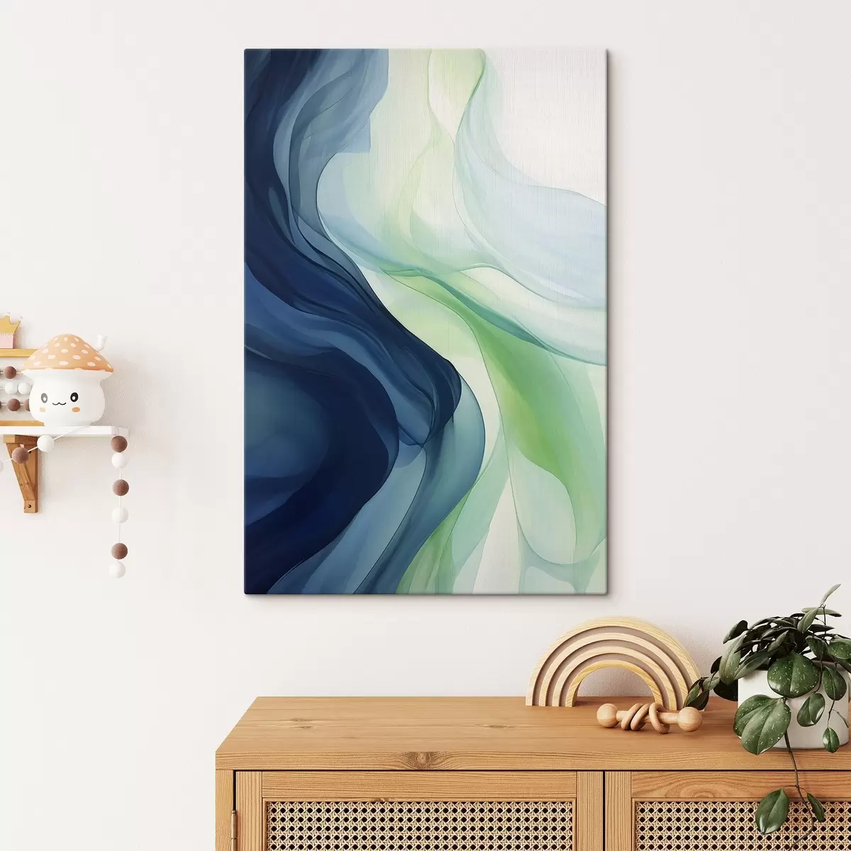  Schilderijen Gekleurde vlekken in groene en blauwe kleuren s43580