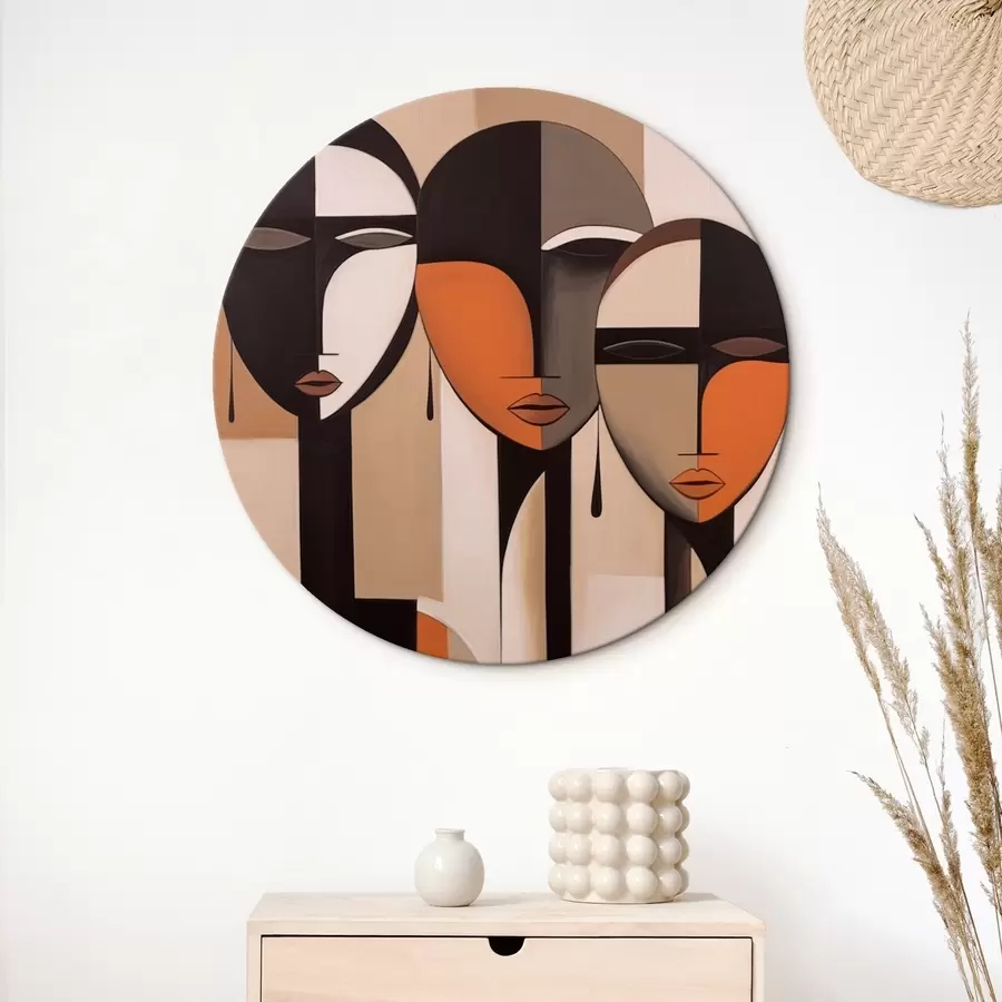  Peintures Visages abstraits aux couleurs harmonieuses r43525