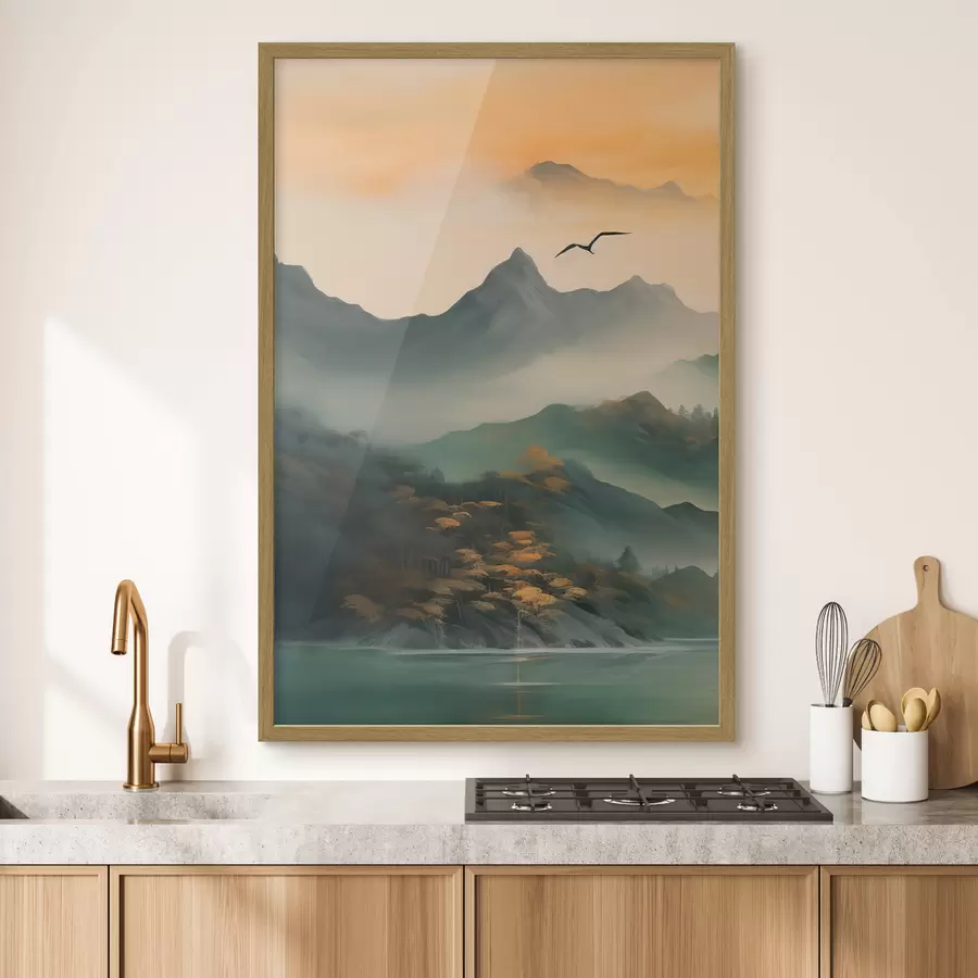 Papier peint photo Aube de la montagne mystique f43588