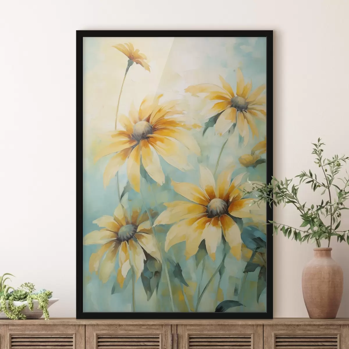 Affiche Ondes texturées en monochrome f43555