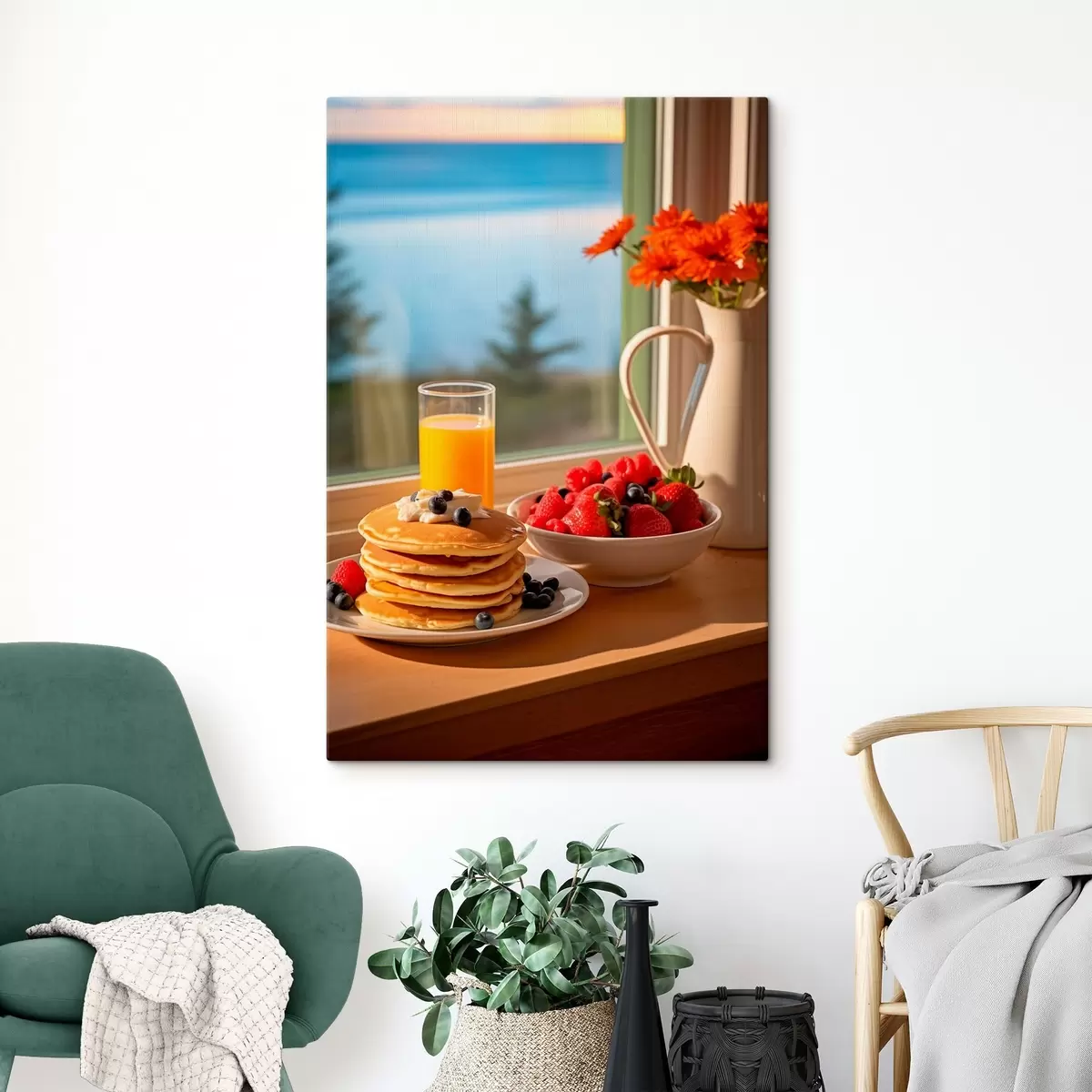  Schilderijen Gezellig ontbijten bij het raam s43570