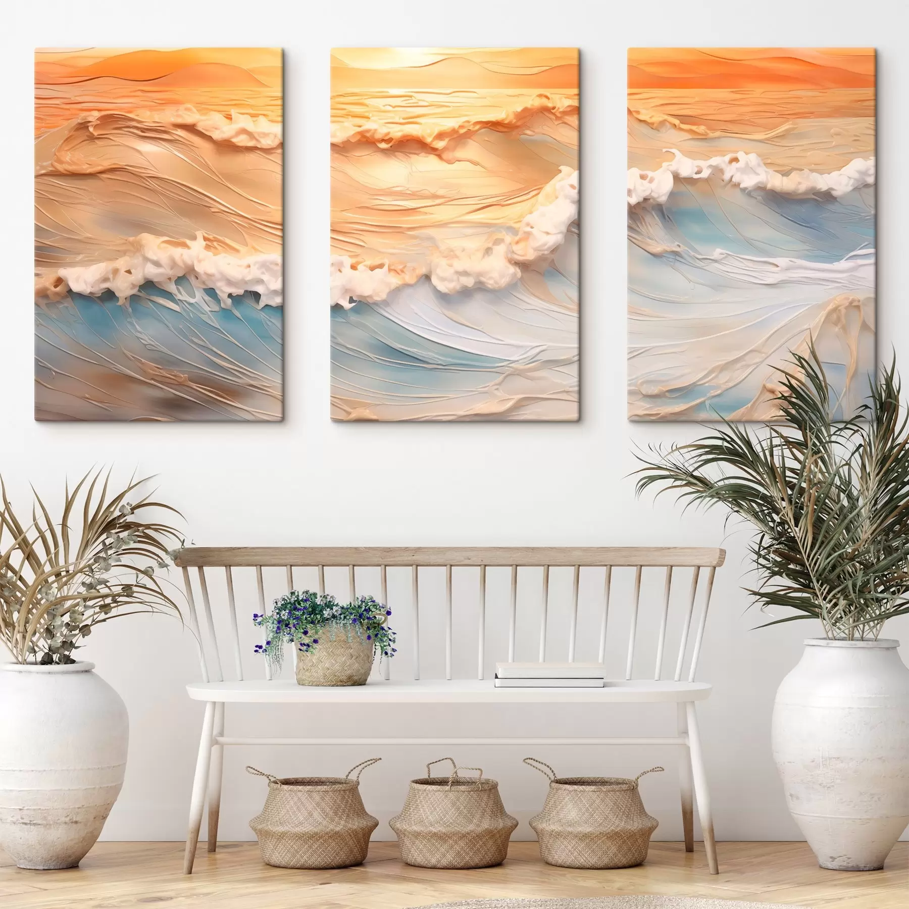  Schilderijen Gekleurde golven van de zee m00437