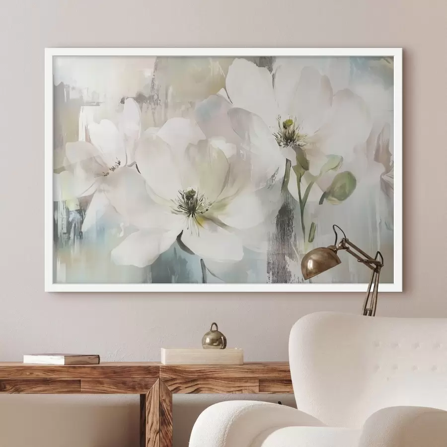 Papier peint photo Pause de fleurs blanches f43903