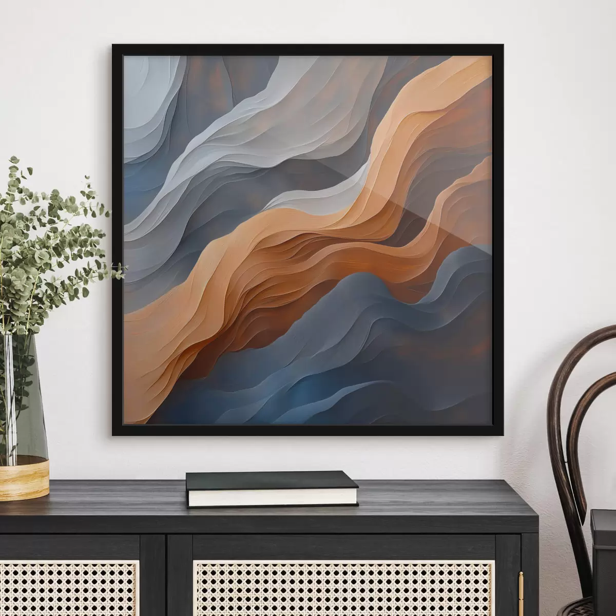 Affiche Abstraction avec des vagues f43000