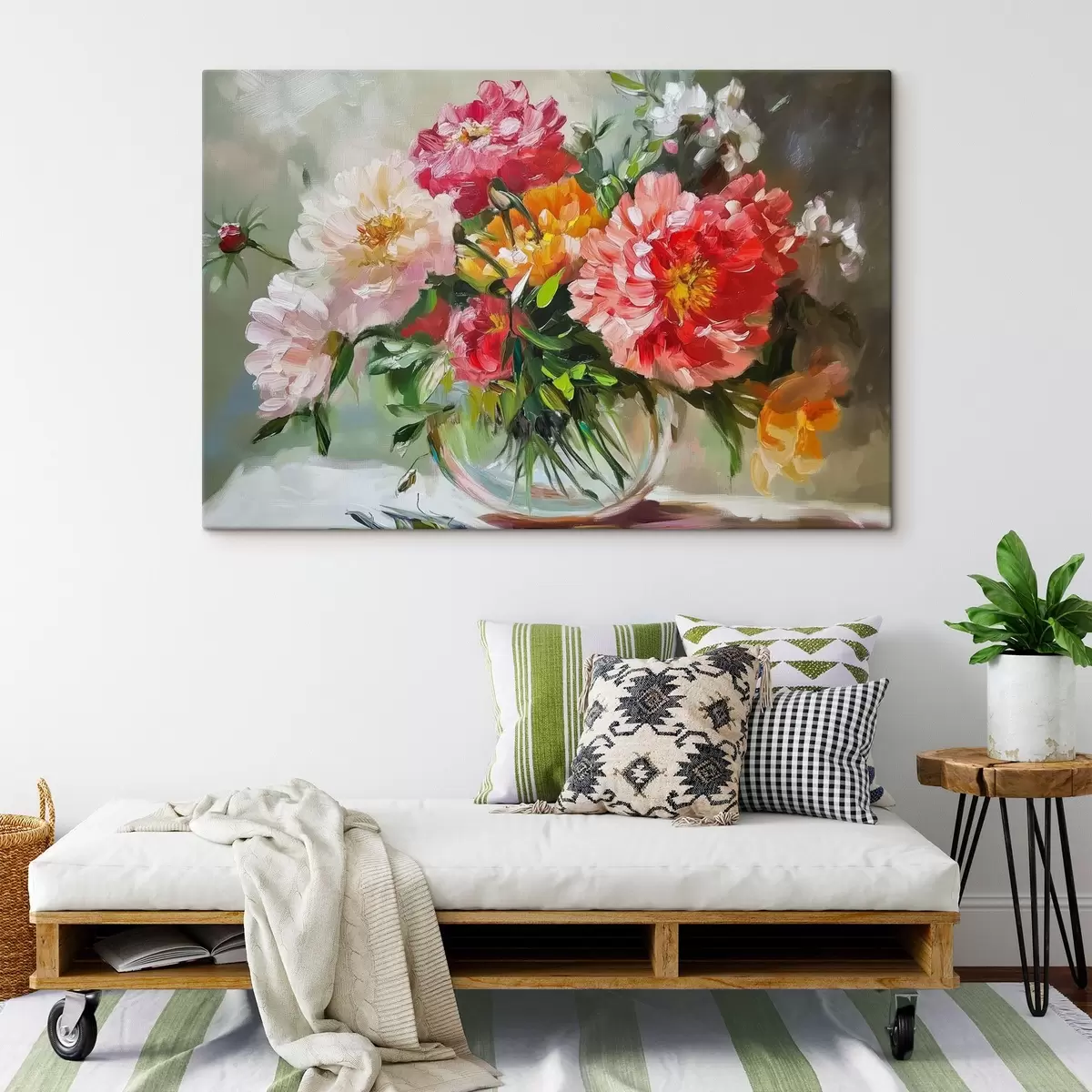  Schilderijen Grote heldere bloemen in een vaas s43907