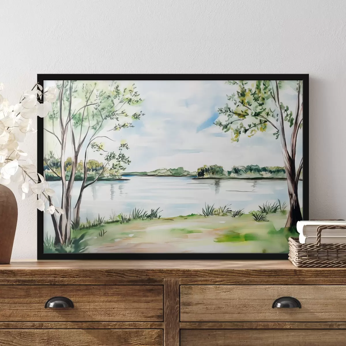 Poster Bomen bij het meer f43921