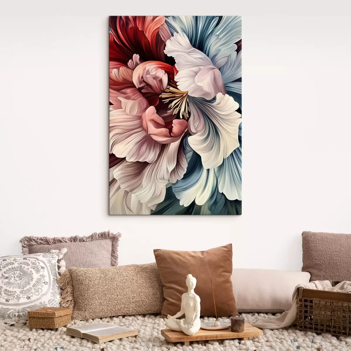  Schilderijen Blauwe en rode bloem s43905