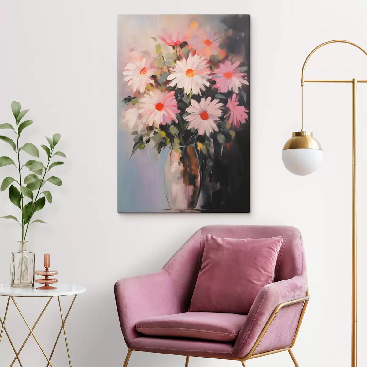  Schilderijen Een boeket bloemen in een vaas s42997