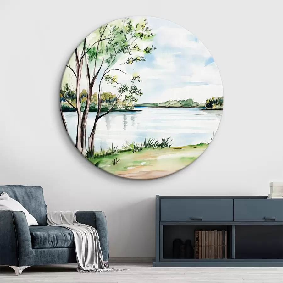  Schilderijen Bomen bij het meer r43921