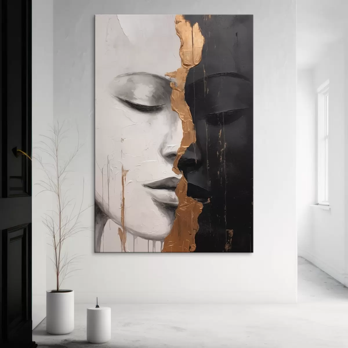  Schilderijen Zwart-witte gezichten s43471