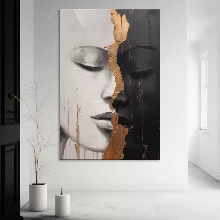  Peintures Visages noirs et blancs s43471