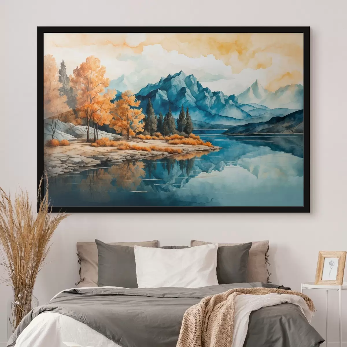 Affiche Rivière menant aux montagnes f43450