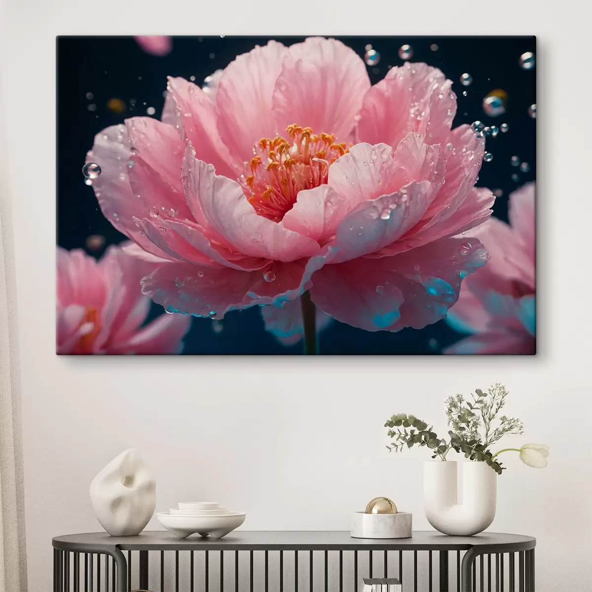  Schilderijen Roze bloem op wazige achtergrond s43875