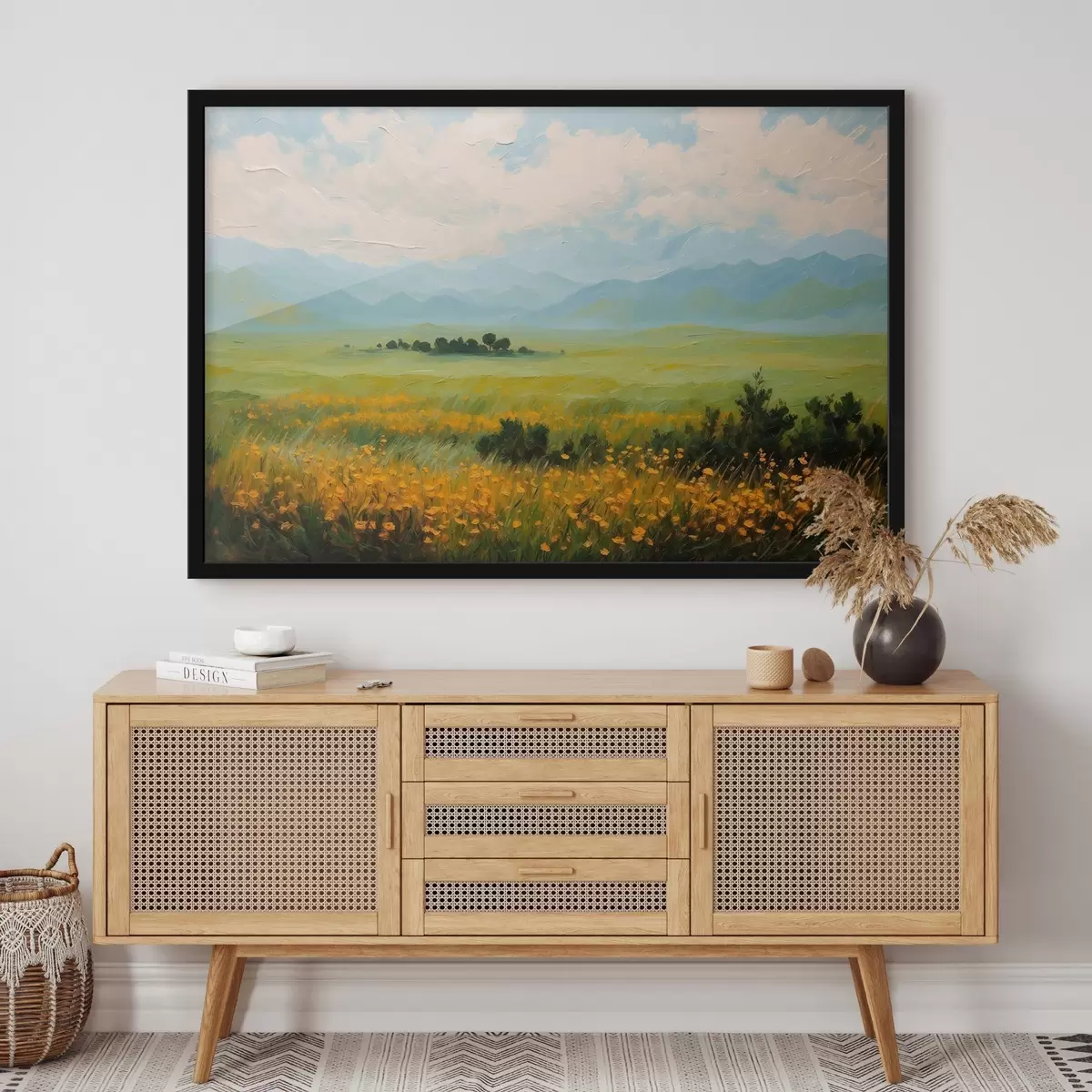 Affiche Champ de fleurs en peinture à l'huile f43451