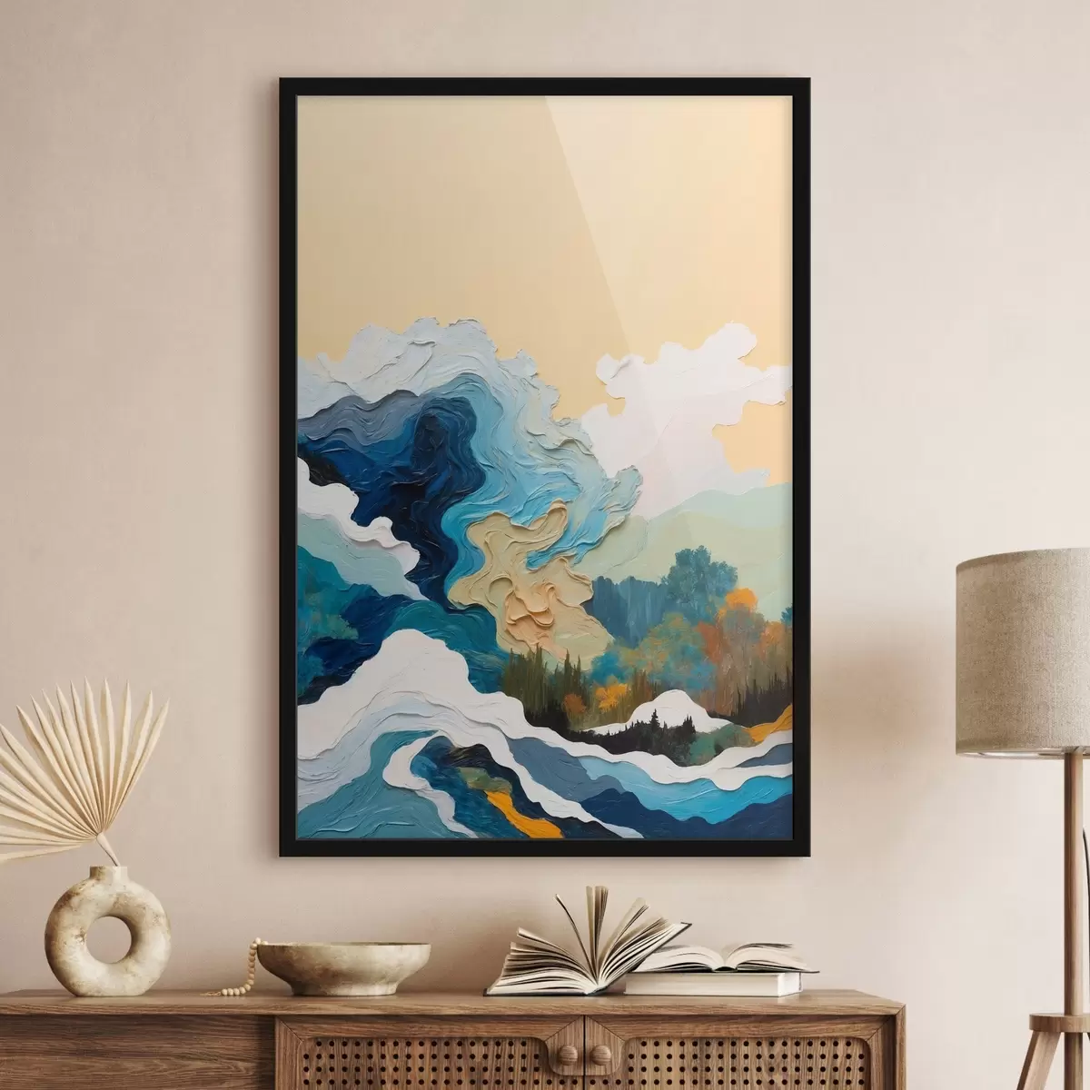 Affiche Forêt abstraite dans le style de la peinture à l'huile f43452