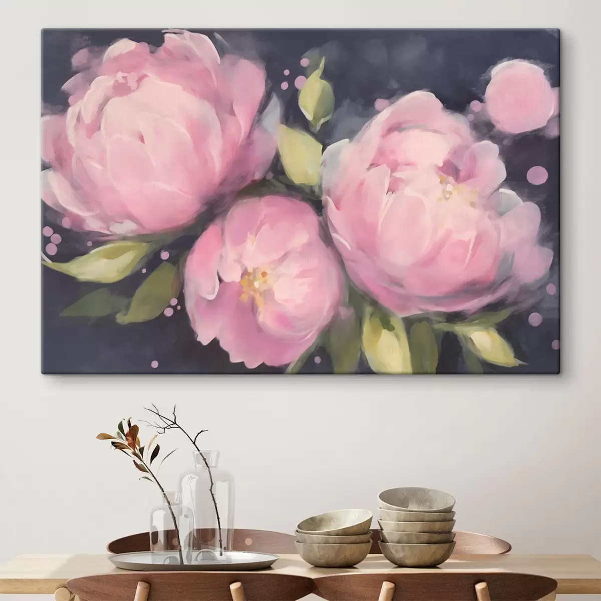  Peintures Pivoines roses s43211