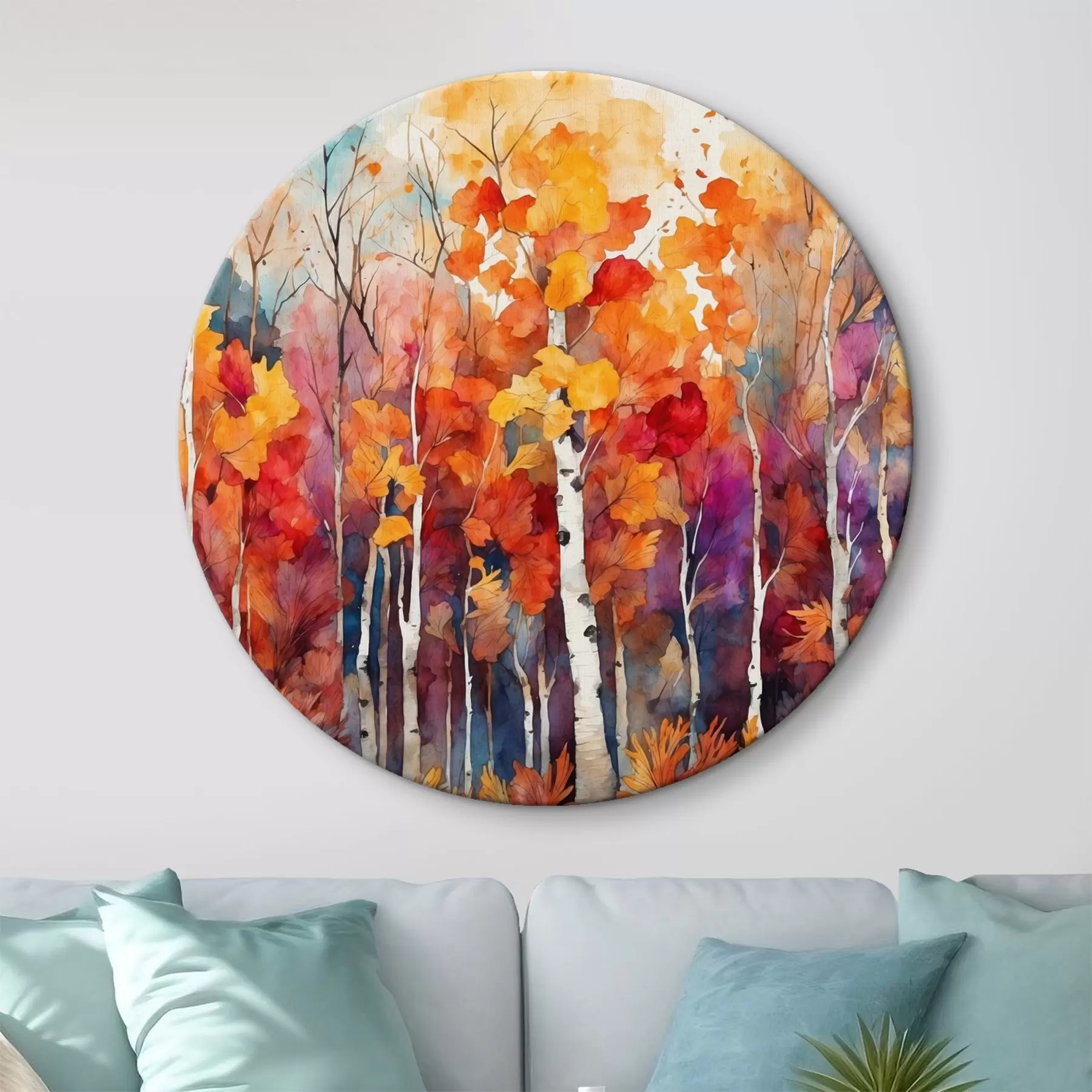  Schilderijen Berkenbos in stijl aquarel schilderij r43447