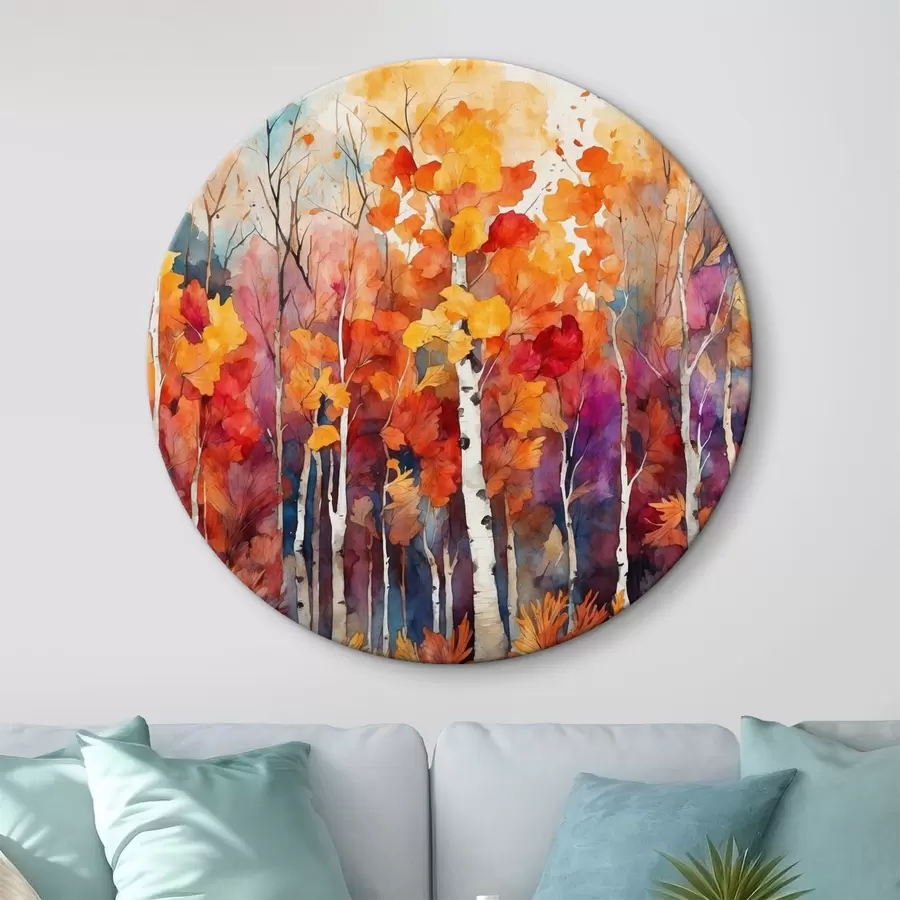  Peintures Forêt de bouleaux en style aquarelle r43447