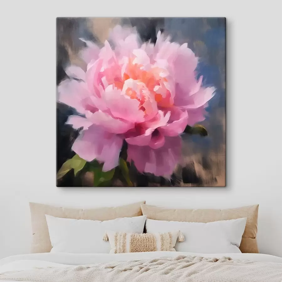  Peintures Grande pivoine rose s43216