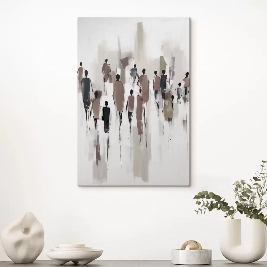  Peintures Abstraction personnes foule s43485