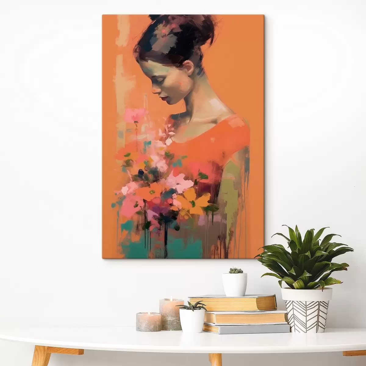  Schilderijen Meisje en bloemen s43933