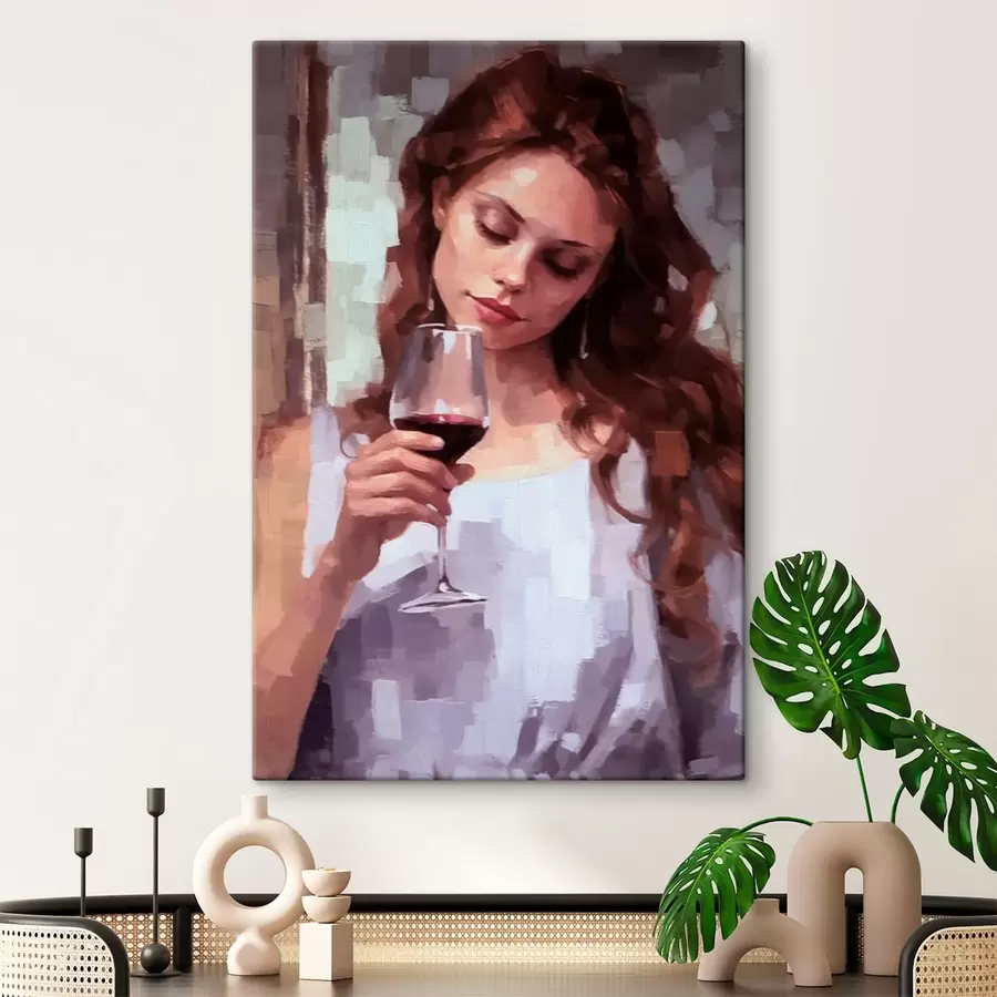  Peintures Fille avec du vin s43936