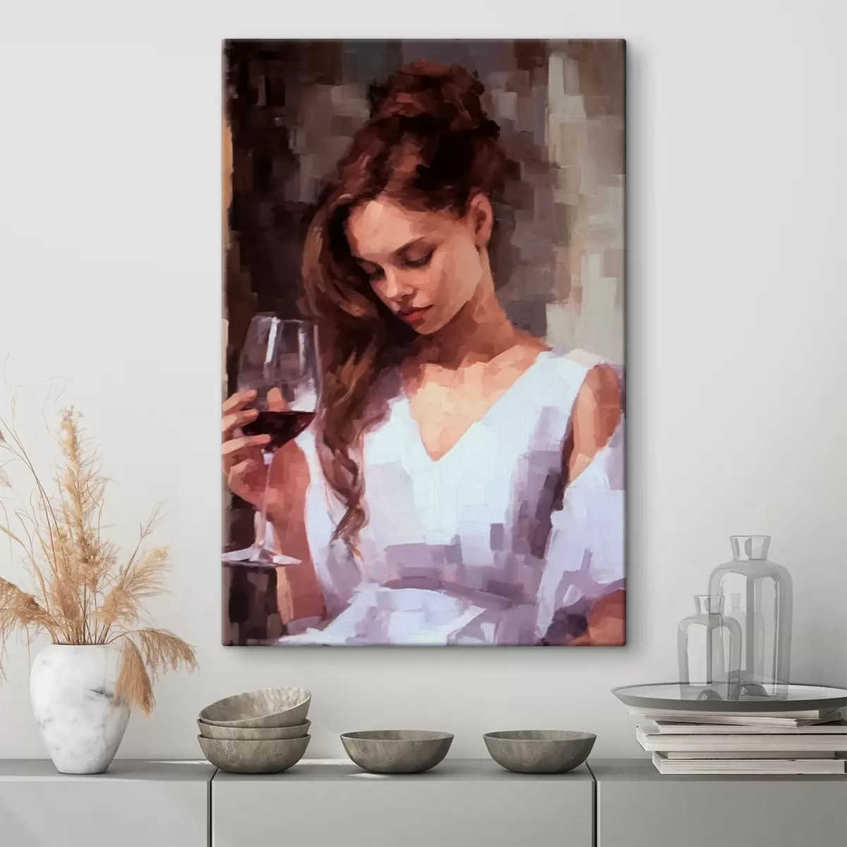  Peintures Fille avec un verre s43939