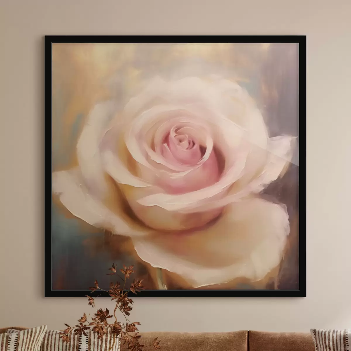 Affiche Fleur blanche rose f43489