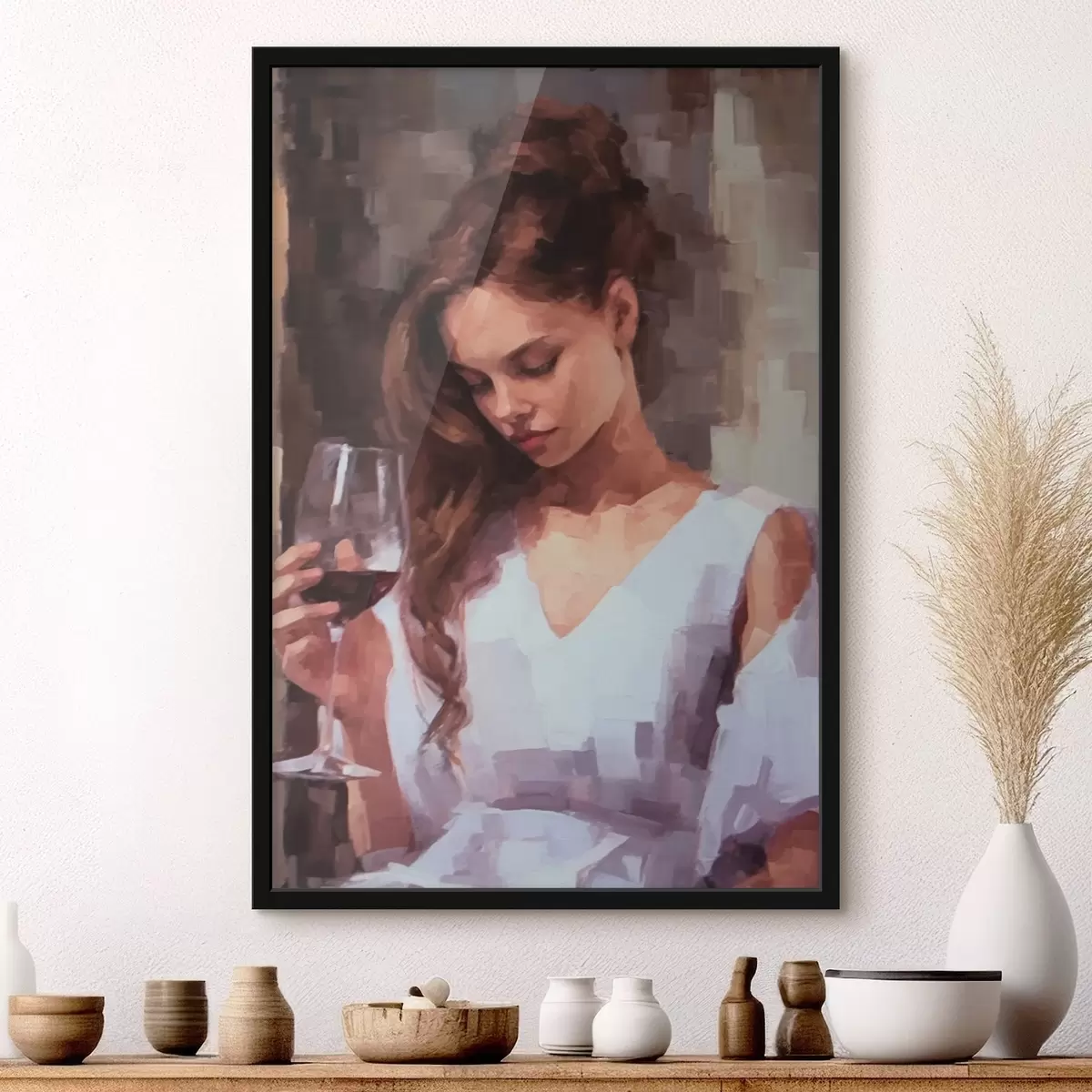 Affiche Fille avec un verre f43939