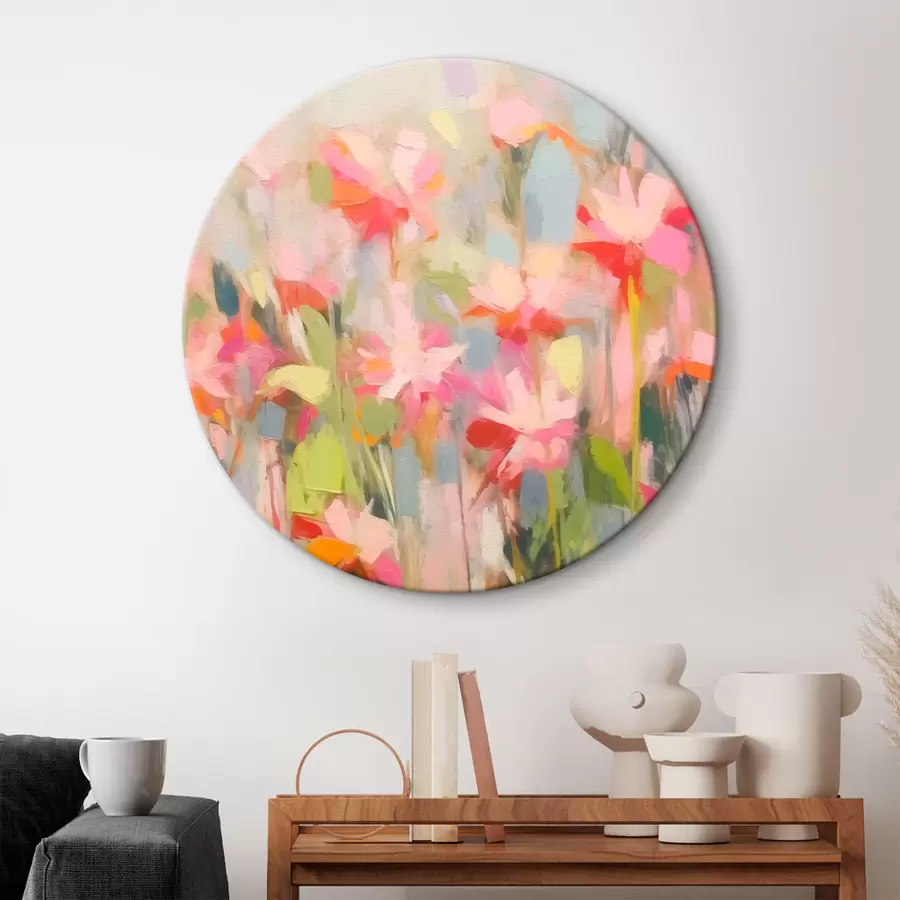  Schilderijen Roze bloemen abstractie r43243