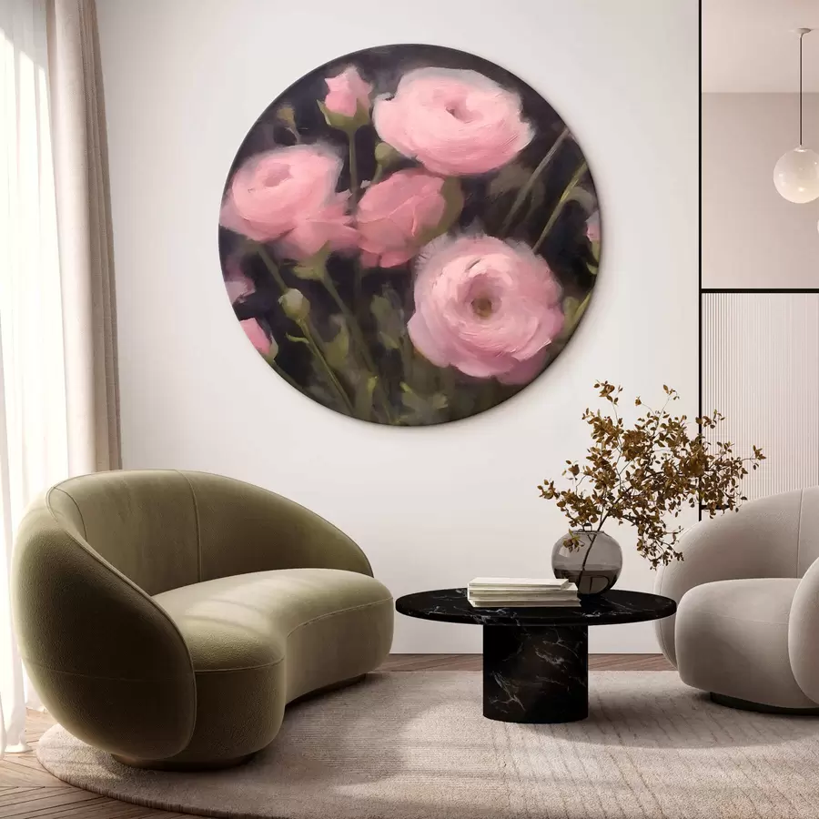  Peintures Fleurs roses r43221