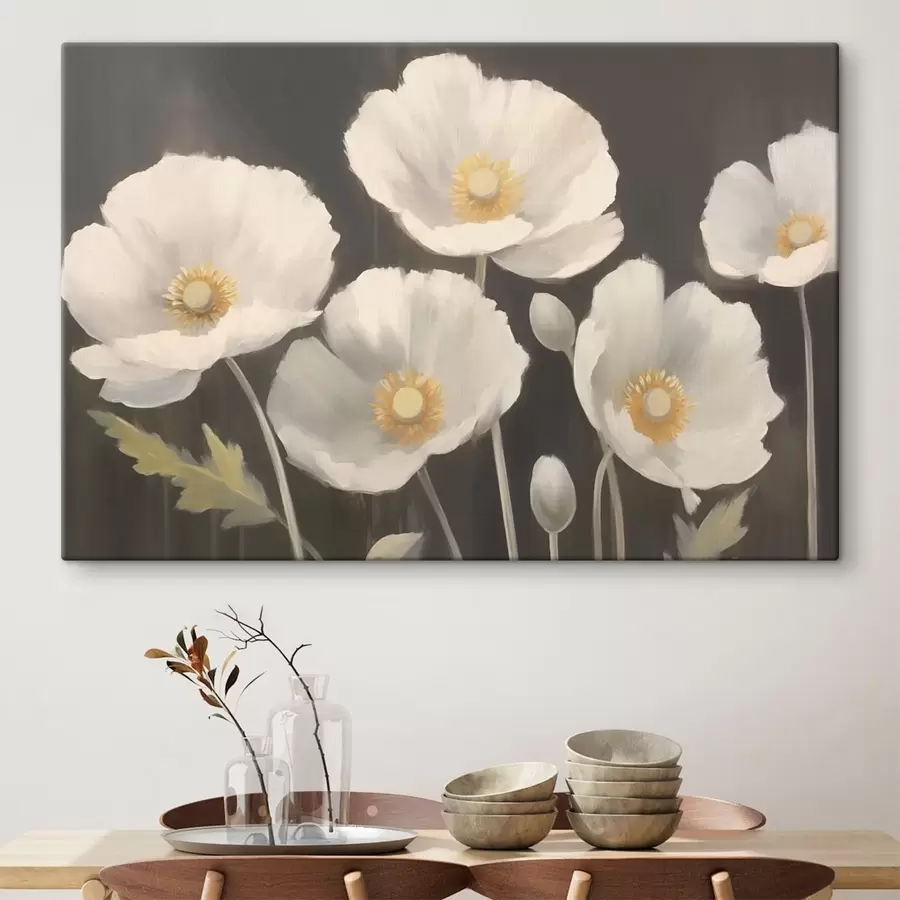  Schilderijen Witte bloemen s43223