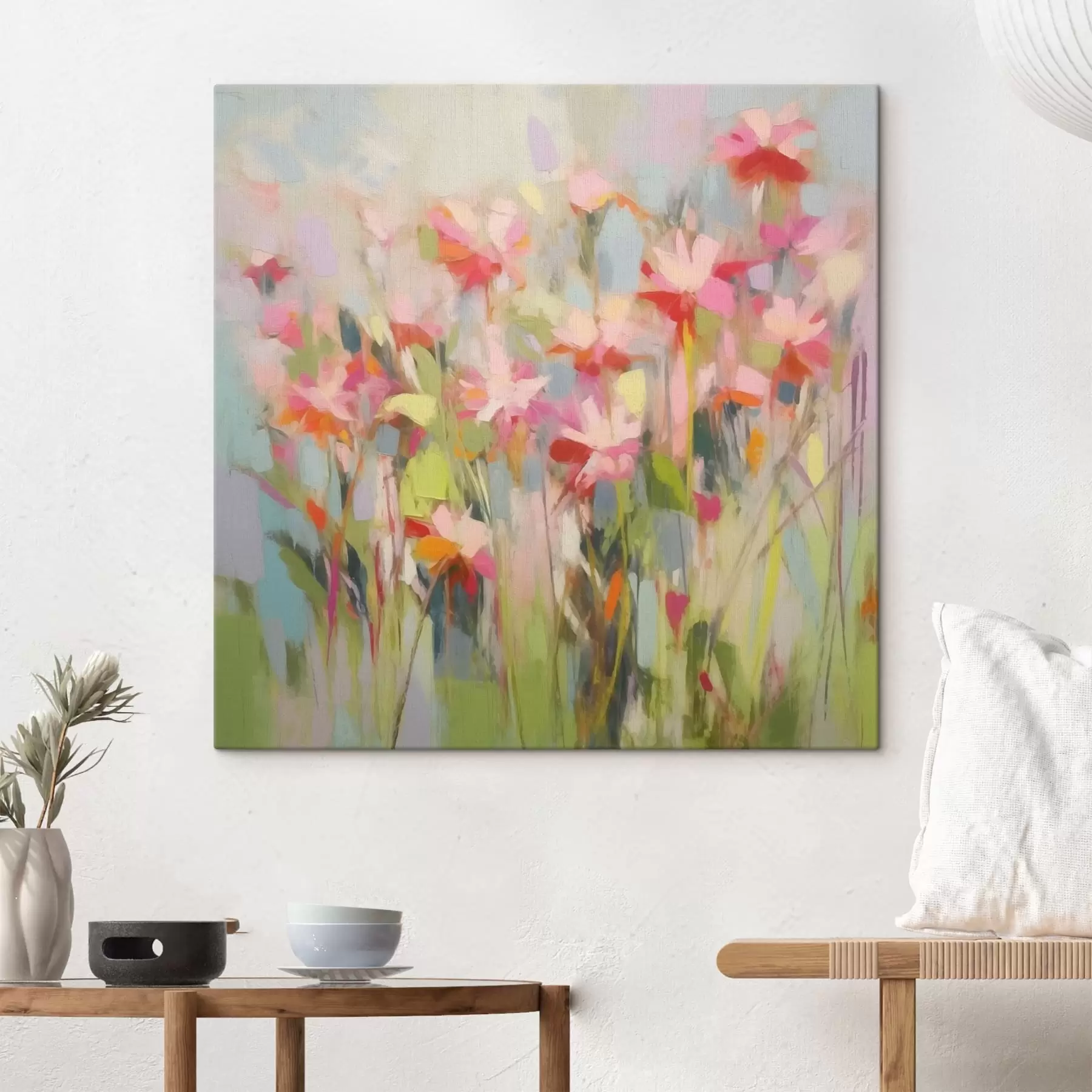 Fotobehang Roze bloemen abstractie s43243