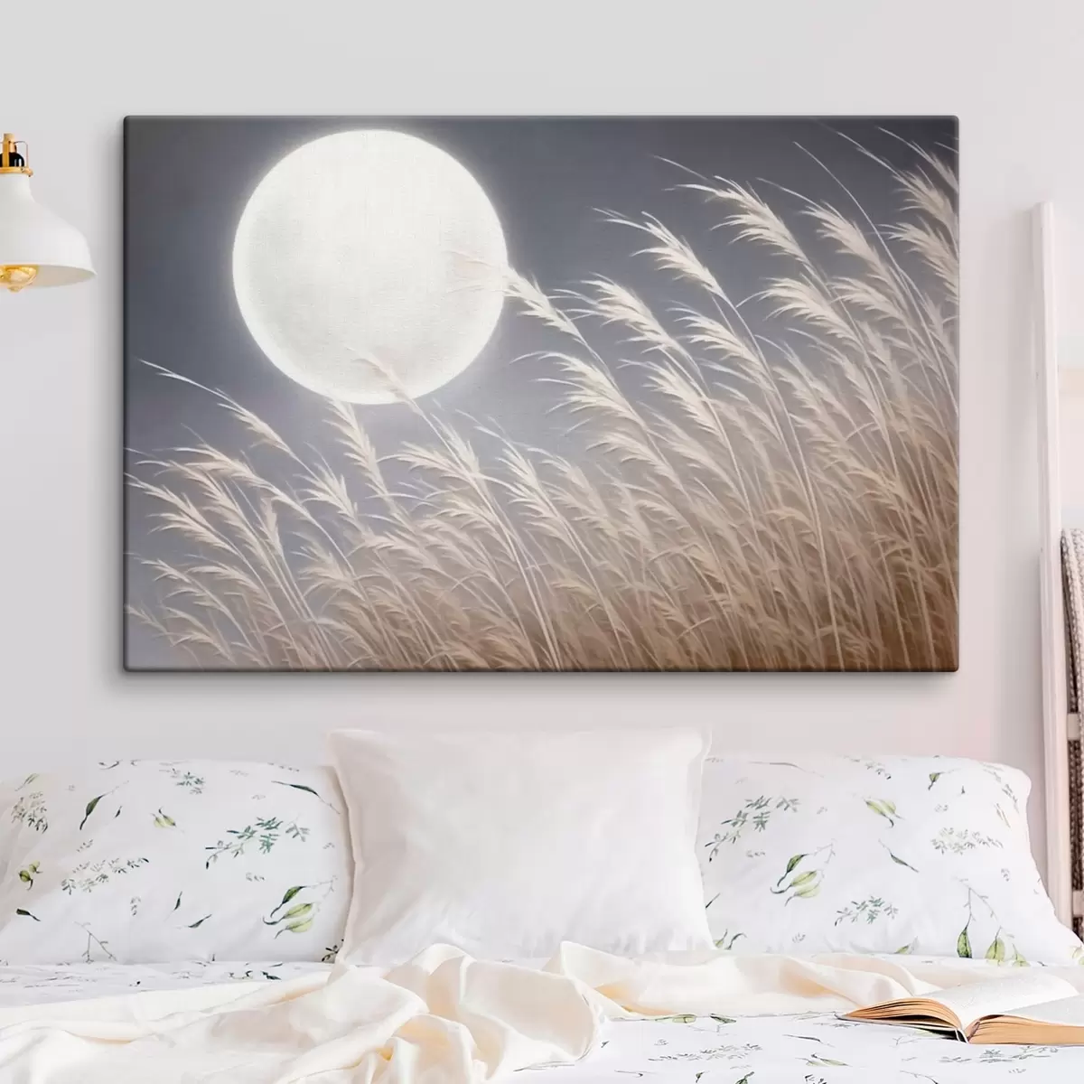  Peintures Grande lune et plantes s43218