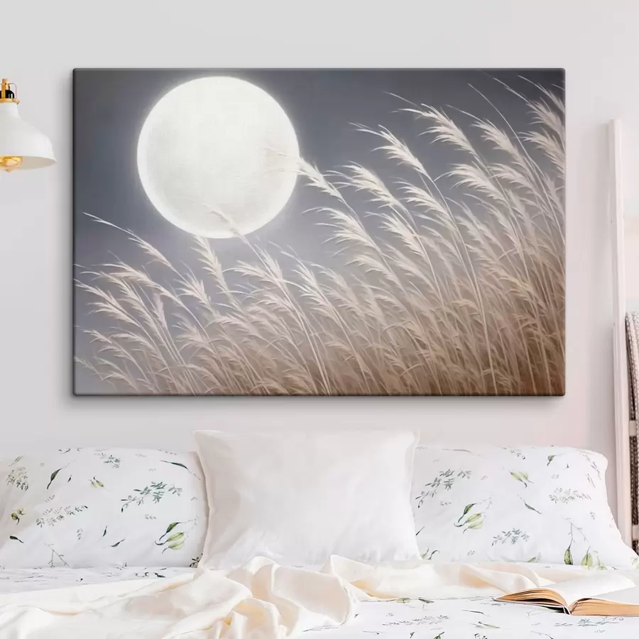Papier peint photo Grande lune et plantes s43218