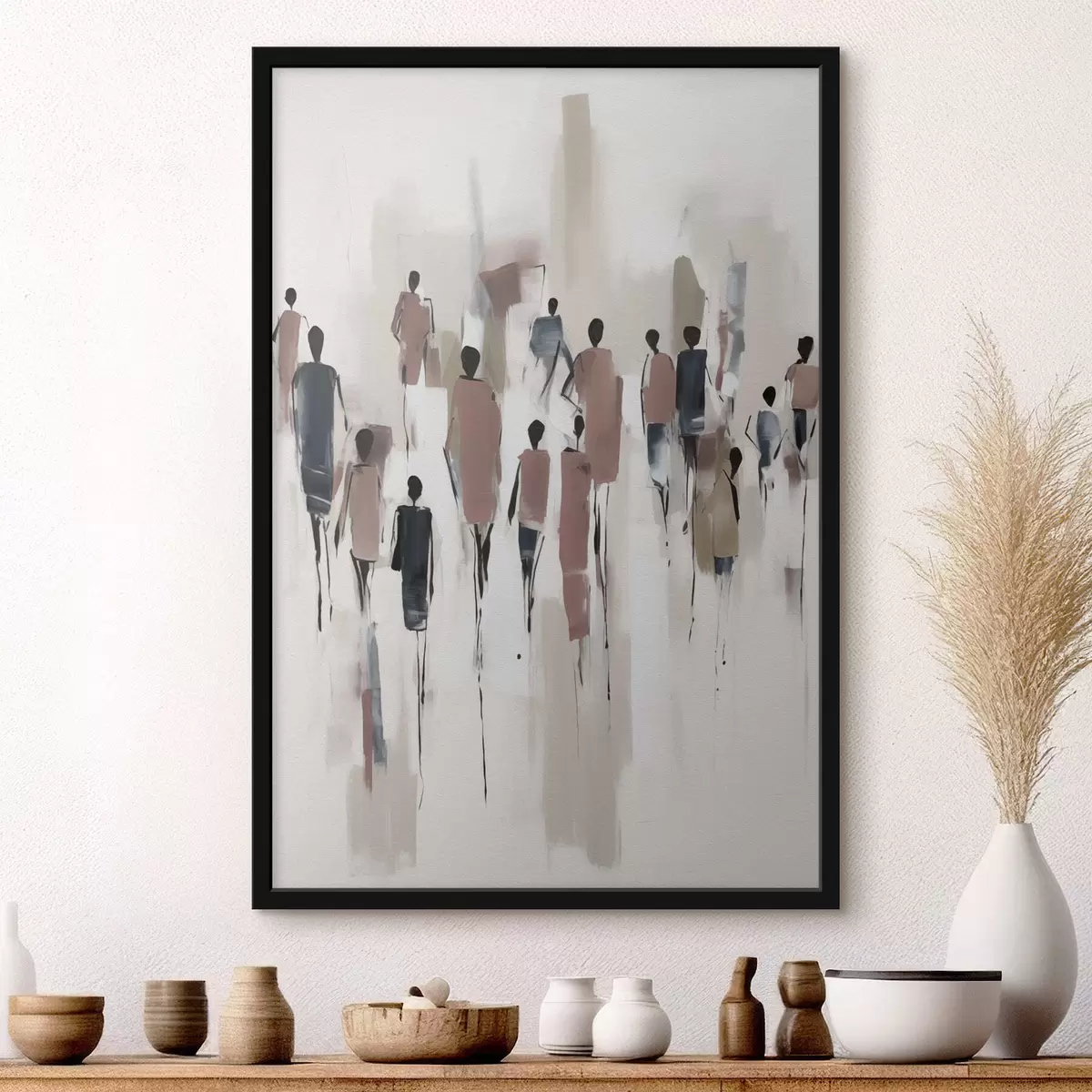 Affiche Abstraction personnes foule f43485