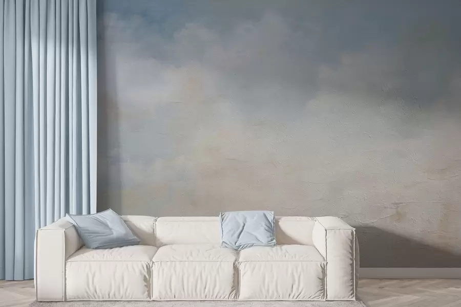 Fotobehang Abstracte lucht met wolken in grungestijl w03603