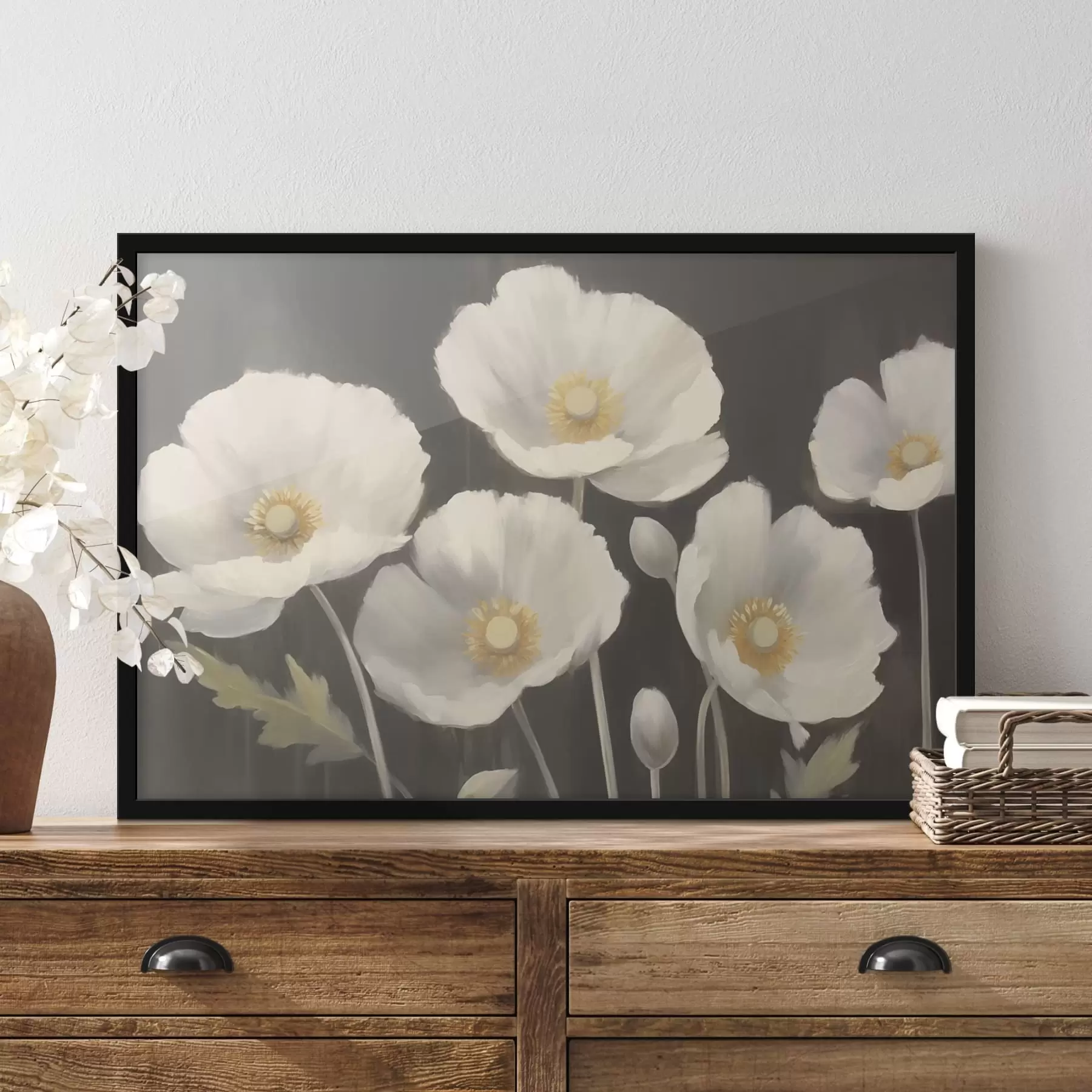 Fotobehang Witte bloemen f43223