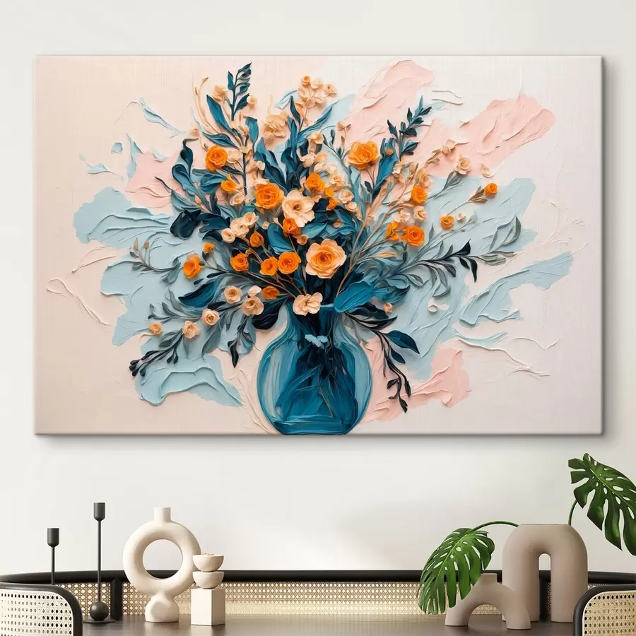  Peintures Fleurs dans un vase transparent en peinture à l'huile s43443