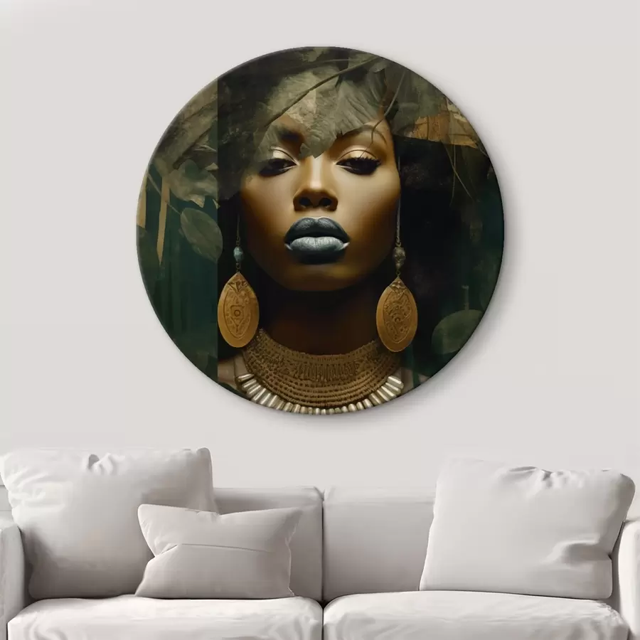  Peintures Visage de fille sur fond de forêt abstraite r43466